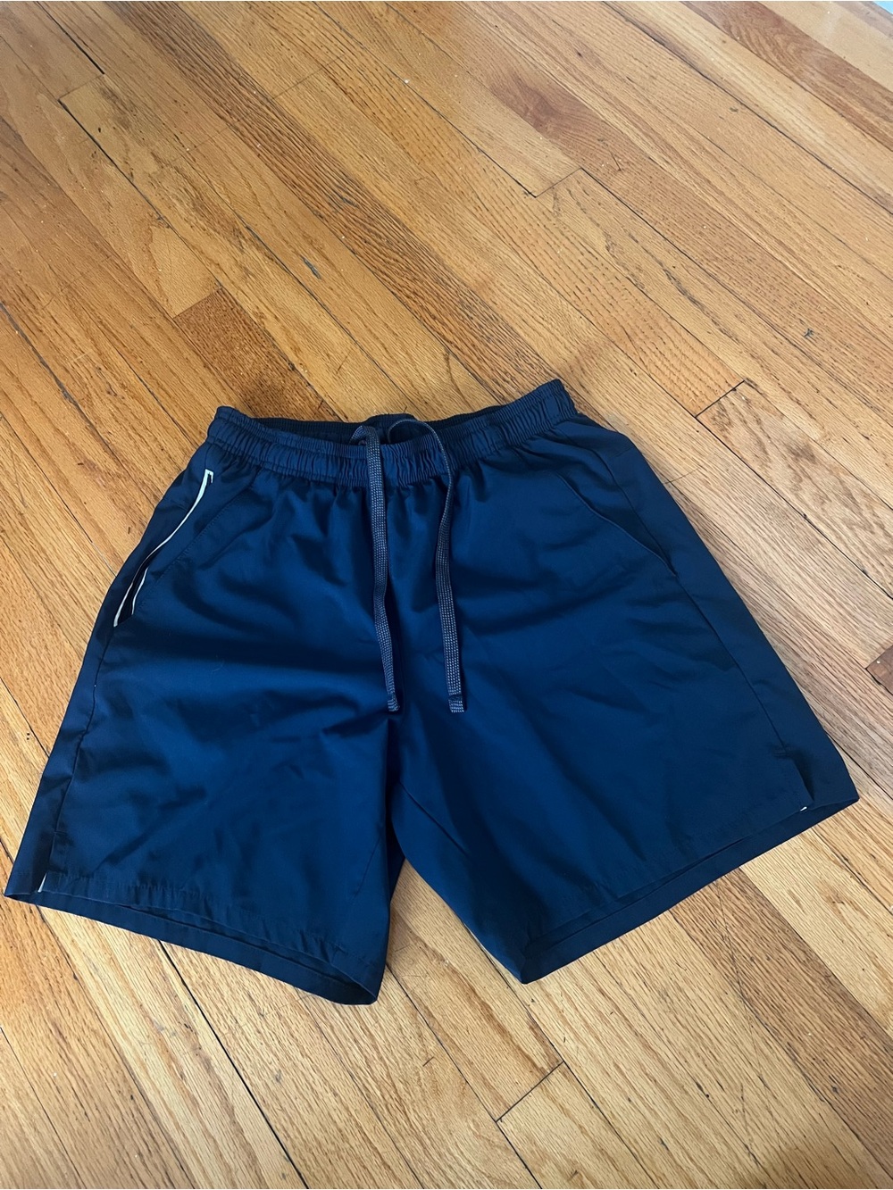 Men's Navy Blue Athletic Shorts with Drawstring